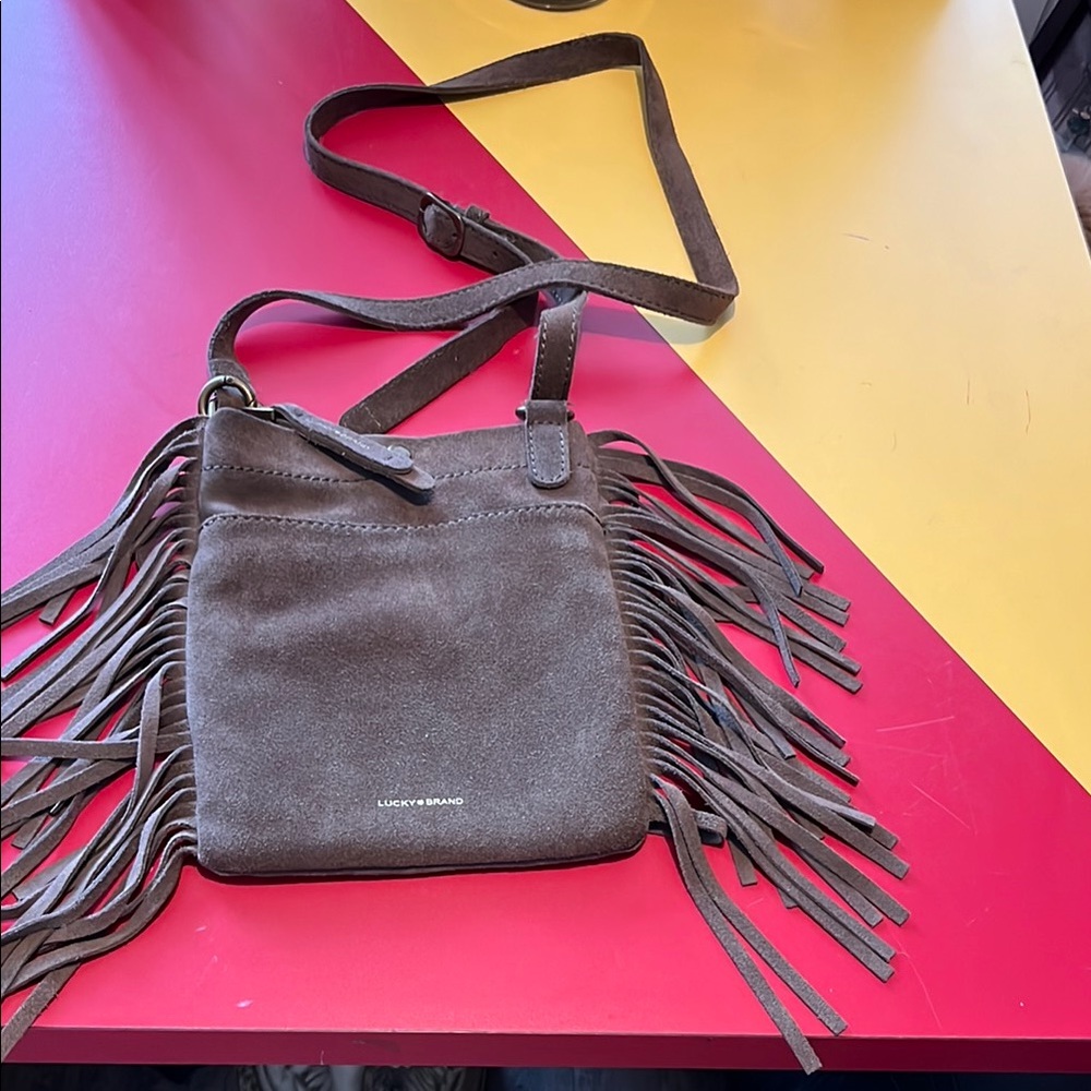 Lucky Brand crossbody Suede bag ￼